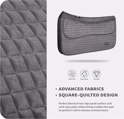 Tackmore Western Saddle Pad Adjustable with Side Pockets and Foam Inserts Shock-Absorbing Riding Pad