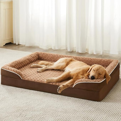 WNPETHOME Dog Beds for Large Sized Dogs, Washable Orthopedic Dog Couch Sofa Bed with Waterproof Lining &amp; Non-Skid Bottom for Pet Sleeping