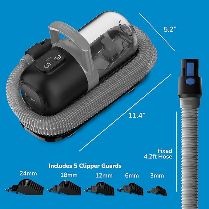 Original Pet Grooming Vacuum Kit - Cat &amp; Dog Grooming Kit for Easy Pet Care at Home, Quiet &amp; Safe Dog Hair Remover Machine with Brush, Clipper, Shedding &amp; Cleaner Tools &amp; 1L Canister