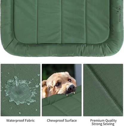 KHONSU PET Durable Dog Bed Tough and Tear Proof Dog Crate Bed, 800lbs Tear Strength PVC-Backed Waterproof Ped Bed Mat Indoor &amp; Outdoor Use for Dogs up to 110 lbs