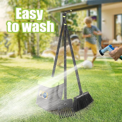 Pooper Scooper Swivel Bin &amp; Rake Kit with 35 Bags – 46" Long Handle Heavy Duty Dog Poop Scooper with Bag Attachment, Yard Pet Waste Cleanup Tool for Large Medium Small Dogs