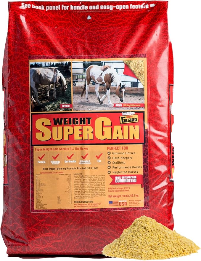 Super Weight Gain 40 lb, Equine Vitamin Mineral, Probiotic &amp; Weight Gain Supplement