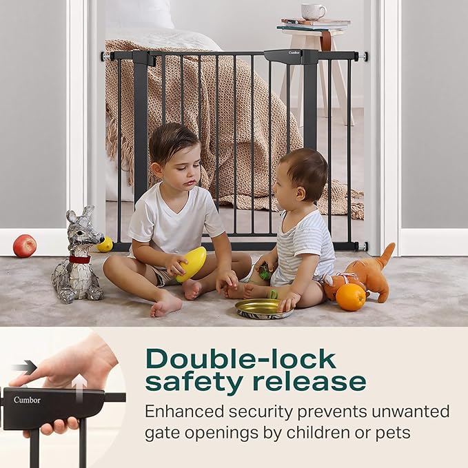 Cumbor 29.7-40.6" Baby Gate for Stairs, Baby Essential Safety Gate, Mom&