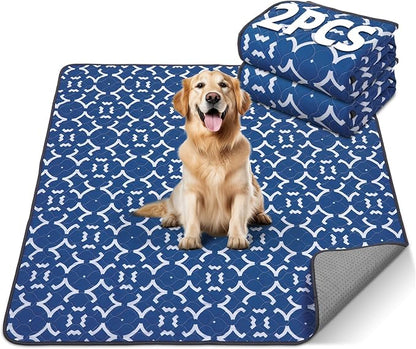 LOOBANI Reusable Pee Pads for Dogs: 2 Pack 36"x 41" Super Absorbent Washable Puppy Pads Non-Slip Whelping Pad Dog Playpen Mat, Waterproof &amp; Leakproof Dog Training Pads for Floor, Crate, Potty