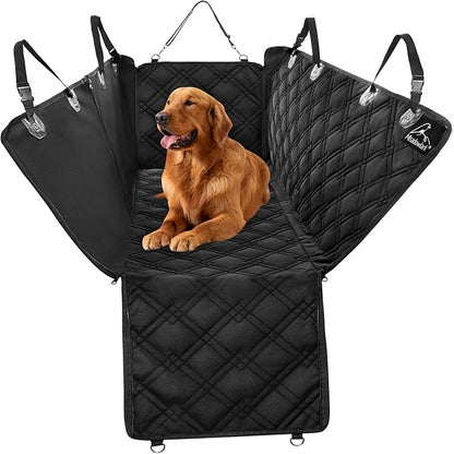 Meadowlark XL Dog Seat Covers Unique Design &amp; Full Car Protection-Doors,Headrests &amp; Backseat. Extra Durable Zippered Side Flap, Waterproof Hammock Pet Seat Cover + Seat Belt &amp; 2 Headrest Protectors