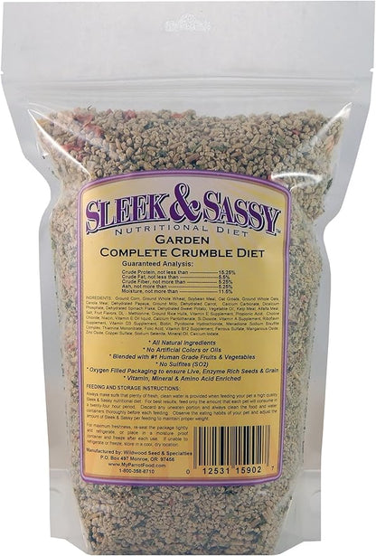 SLEEK &amp; SASSY Garden Complete Crumble Small Bird Food (2 lbs.)