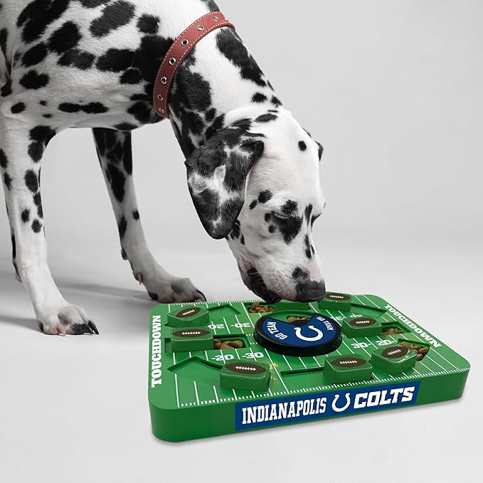 Pets First NFL Indianapolis Colts Large Puzzle Toy, New Size, Interactive Dog Treat &amp; Slow Feeding Toy