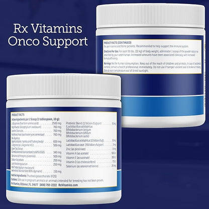 Rx Vitamins Onco Support - Dog &amp; Cat Immune Support Supplement with Milk Thistle, Spirulina, Kelp Powder - Aids in Gut Health and Digestive Support - 300g