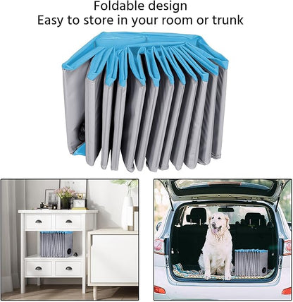 Yaheetech Grey Hard Plastic Dog Pools for Small Medium Large Dogs Puppies Pet Collapsible Bath Pool Tub for Outdoor/Home Use, Pet Repair Patches Included, XL