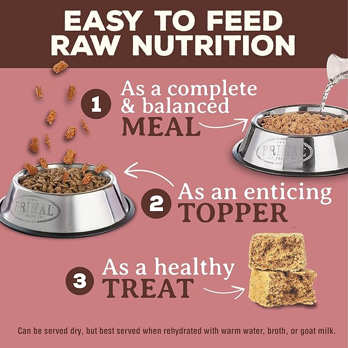 Primal Freeze Dried Raw Dog Food Nuggets, Turkey &amp; Sardine, Complete &amp; Balanced Meal, Also Use as Topper or Treat, Premium, Healthy, Grain Free, High Protein Raw Dog Food, 14 oz (Pack of 2)
