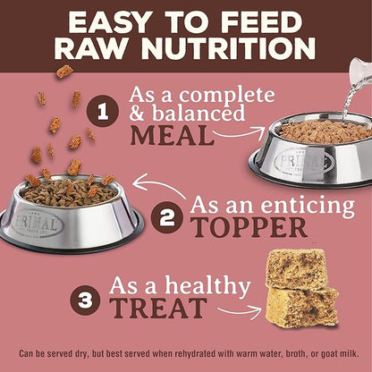 Primal Freeze Dried Raw Dog Food Nuggets, Turkey &amp; Sardine, Complete &amp; Balanced Meal, Also Use as Topper or Treat, Premium, Healthy, Grain Free, High Protein Raw Dog Food, 14 oz (Pack of 2)