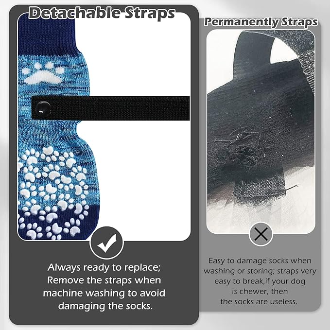 EXPAWLORER Anti Slip Dog Socks to Prevent Licking Paws, Dog Shoes for Hot Pavement, Dog Booties for Small Medium Large Senior Dogs, Traction Control Boots &amp; Paw Protectors for Hardwood Floors