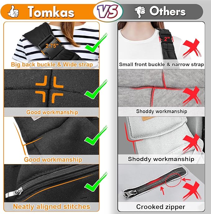 Tomkas Small Dog Sling Carrier - Adjustable Strap &amp; Zip Pocket - Suitable for Puppies (Black)