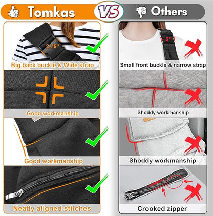 Tomkas Small Dog Sling Carrier - Adjustable Strap &amp; Zip Pocket - Suitable for Puppies (Black)