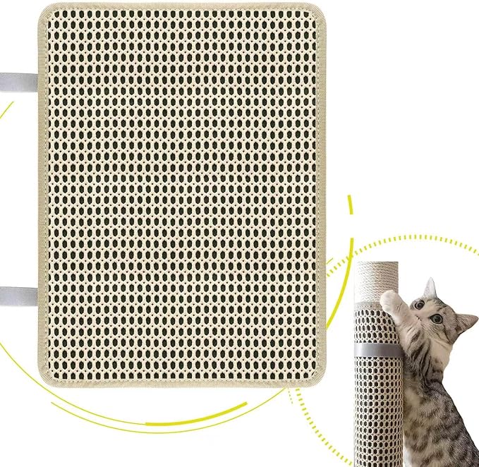 Cat Nail File Scratcher, Cat Scratch Pad Wrapped Around a Cat Scratching Post, Nail File for Cats with 80 Aluminum Oxide Grit, Cat Nail File Can Help to Trim Your Cat&