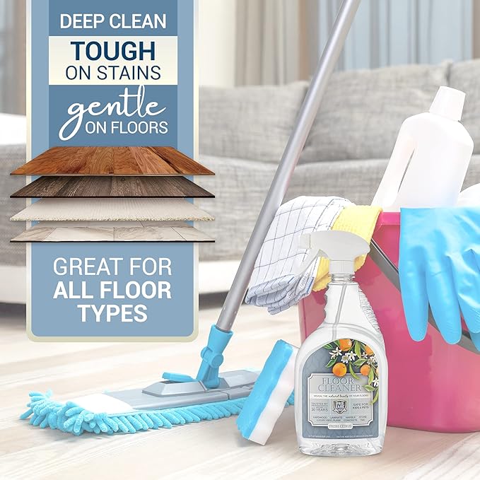 ProCare Citrus Floor Cleaner (Made in USA) | Tile, Stone, Laminate, Vinyl &amp; Natural Wood Floor Cleaner for Mopping, Floor Cleaning Solution with Citrus Aroma - 32oz / 0.95L Spray Bottle