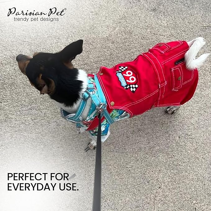 Parisian Pet Denim Dog Overalls - Embroidered &