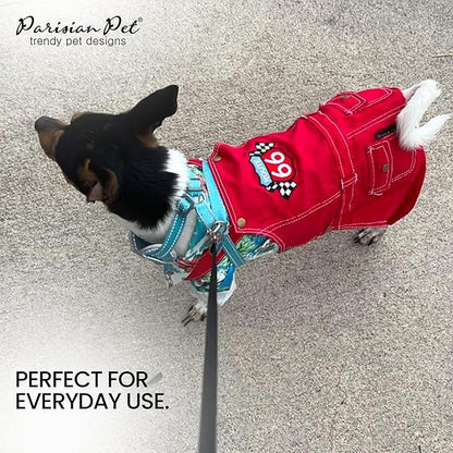 Parisian Pet Denim Overall - Embroidered Route 66 &