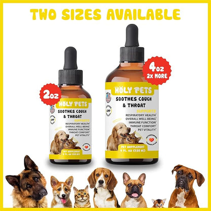 Cough Medicine for Dogs &amp; Cats, Respiratory Infection Support - Sneezing Relief &amp; Kennel Cough Treatment - Pet Asthma Support - Made with Natural Ingredients in The USA