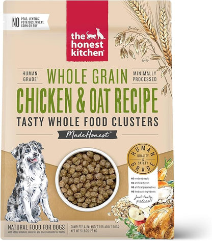 The Honest Kitchen Whole Food Clusters Whole Grain Chicken &amp; Oat Dry Dog Food, 5 lb Bag
