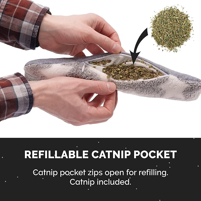 Furhaven 3-Pack Catnip Plush Cat Kicker Toy - Catnip Bags Included - Durable &amp; Washable - Space Print, Set of 3