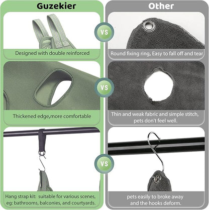Guzekier Pet Hammock Harness for Cats &amp; Dogs, Sling for Grooming, Restraint Bag with Nail Clippers/Trimmer, Comb, Ear/Eye Care