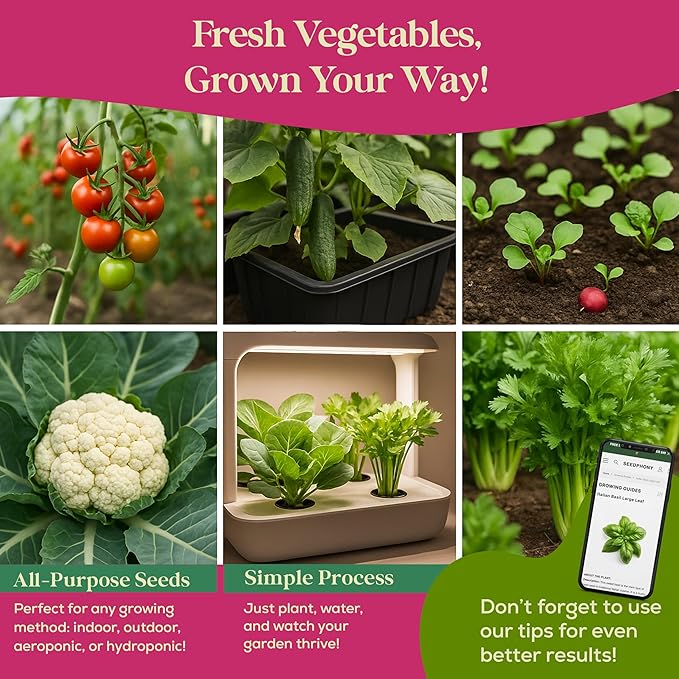 25 Gourmet Garden Vegetable Seeds Variety Pack - 14,965+ Non-GMO Heirloom Vegetables Seeds for Planting Indoor&amp;Outdoor Home Garden Seeds - Gardening Seed Packets for Planting Vegetable Seeds