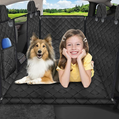 URPOWER Dog Back Seat Extender for Tesla Model Y, Hard Bottom Dog Car Seat Cover Holds 400 lbs, Waterproof Dogs Hammock for Car Pet Backseat &amp; Door Protector Dogs Car Bed for Model Y 2025-2020