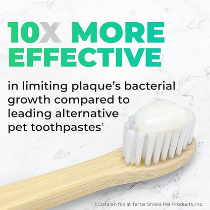 Tartar Shield Pro Care – Natural Enzymatic Pet Toothpaste Kit – Protects Against Plaque &amp; Tartar - Freshens Breath &amp; Removes Stains – Cleans Teeth and Gums – for Dogs &amp; Cats - Coconut Flavor, 3 Oz.