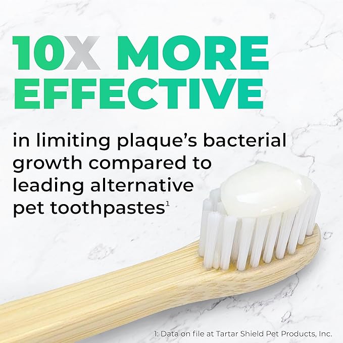 Tartar Shield Pro Care – Natural Enzymatic Pet Toothpaste Kit – Protects Against Plaque &amp; Tartar - Freshens Breath &amp; Removes Stains – Cleans Teeth and Gums – for Dogs &amp; Cats - Coconut Flavor, 3 Oz.