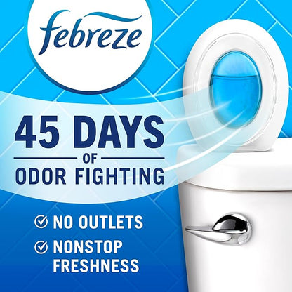 Febreze Bathroom Air Freshener, Odor-Fighting, Plug In Alternative, Air Fresheners for Home and Bathroom and Kitchen, Closet Air Fresheners, Linen &amp; Sky Scent, 4 Count