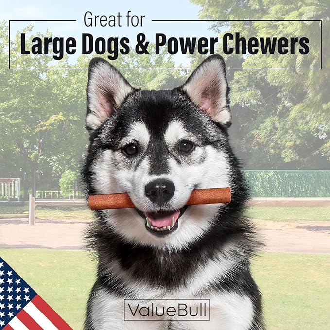 ValueBull USA Collagen Sticks for Dogs, 6 Inch Jumbo Chews, Natural Long-Lasting Dog Treats, 100 Count Bulk Pack - Promotes Joint, Skin &amp; Coat Health with Glucosamine and Chondroitin