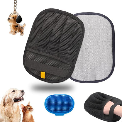 1PC Pet Hair Removal Glove,Electrostatic Gloves Pet Hair,Reusable Cat &amp; Dog Hair Remover for Couch,Furniture,Carpet,Curtain,Carpet Car Seat,Pet Memorial Gifts for Dogs,dog hair collector keychain