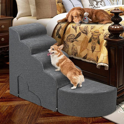 Update Stable Dog Stairs &amp; Steps Ramps for High Beds 30 inches High Tall, LitaiL 6 Step Pet Stairs Steps for High Beds 30 inch Large Dogs, Non-Slip Dog Ramps for Small Dogs, Older Cat
