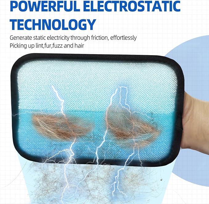 Reusable Electrostatic Pet Hair Remover Gloves – Double-Sided Grooming &amp; Deshedding Gloves for Cats &amp; Dogs, Pet Fur Removal for Furniture, Carpet, Couch &amp; Clothing-1 PCS