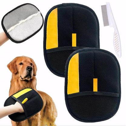 Pet Hair Removal Glove 2 Pcs, Cat &amp; Dog Reusable Electrostatic Gloves Pet Hair 2025 New Upgrade,Grooming Pet Hair Remover Tool, Reusable Quick De-Shedding Gloves for Couch、 Clothing、Carpet,、Car Seats