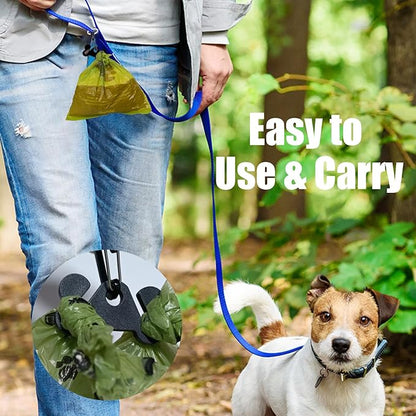 2Packs Dog Poop Bag Holder for Leash Attachment Dog Poop Bag Dispenser Dog Waste Bag Dispensers Dog Poop Bag Holders Fit Dog Leash Accessory With Hand Free Holder Carriers, Pink &amp; Black