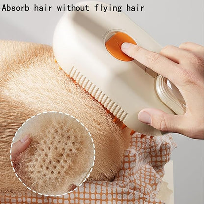 Pet Grooming Brushm,Cat Brush,3 In1 Spray Cat BrushSelf-Cleaning Wet Dog Comb with USB Rechargeable &amp; Water Tank,Suitable for Dogs,Cats to Reduces Flying Hair (Brown)