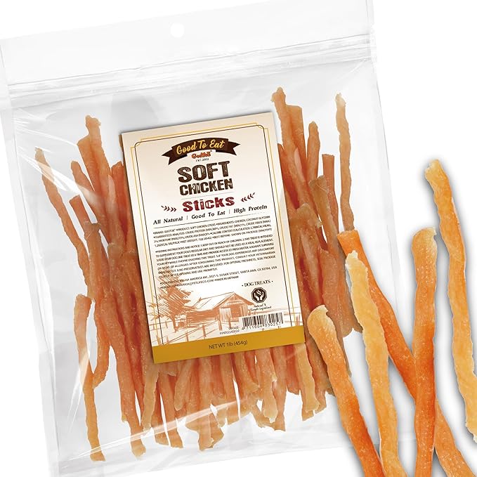 Gootoe Soft Chicken Sticks 1 lb, All Natural, Grain-Free, High-Protein, Healthy &amp; Easily Digestible, Soft Texture, Resealable