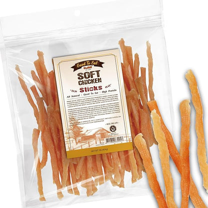 Gootoe Soft Chicken Sticks 1 lb, All Natural, Grain-Free, High-Protein, Healthy &amp; Easily Digestible, Soft Texture, Resealable