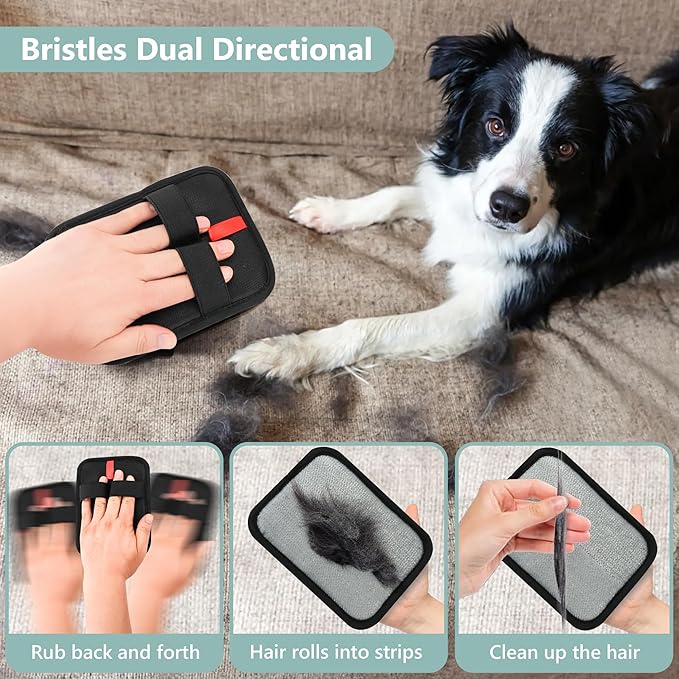 Pet Hair Removal Glove - Reusable Electrostatic Dog/Cat Hair Remover Mitt &amp; Pet Grooming Gloves for Couch, Carpet, Furniture - Upgraded Electrostatic Dog Hair Glove Tool (1 PC)