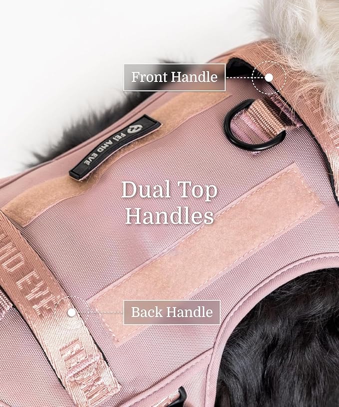 2025 New Edition, Fei &amp; Eve MagEase Dog Harness - 3-Second Magnetic Buckles | 3-Point No-Pull Control | Heavy-Duty 900D Nylon | Dual Safety Handles | Breathable Mesh | Adjustable Fit | X-Large, Pink