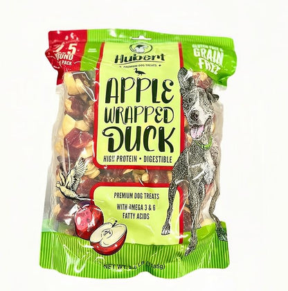 Hubert Pet Gourmet Duck Wrapped Apple Bites: Healthy &amp; Natural Training Snacks, Ideal for All Dog Sizes, Low Fat, High-Protein, 2.5 lbs Super Value Pack
