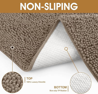 IM HOME Extra Large 60" x 36" Beige Dog Door Mats for Muddy Paws, Chenille Absorbent Dog Mat, Non Slip Heavy Mud Mat for Dogs, Soft Pet Bed Mat for Entryway, Mud Paws, Inside Floor