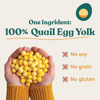 Little Hunter Freeze-Dried Raw Quail Egg Yolk for Dog &amp; Cat Treats | Single-Ingredient High Protein, High Omega-3, Grain &amp; Gluten-Free Training Reward | All Natural, Healthy Pet Treats, 4.2 oz