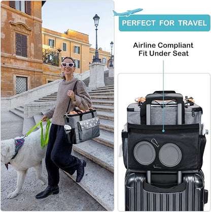 Large Dog Travel Bag, Airline Approved Dogs Bags for Traveling, 2 Dog &