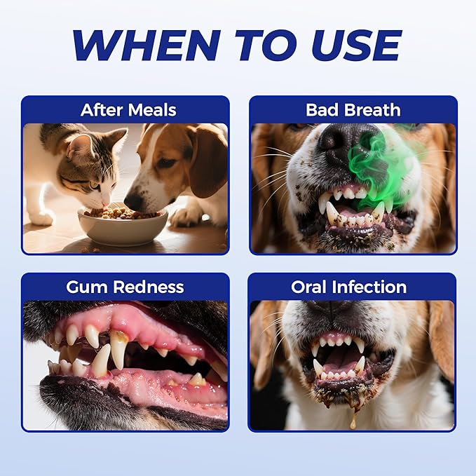 Wellix 100 Count Dog Teeth Cleaning Wipes for Dogs &amp; Cats - Natural Formula Dental Care Finger Wipes Reduces Dog Plaque, Tartar &amp; Bad Breath - No-Rinse Disposable Dog Dental Wipes
