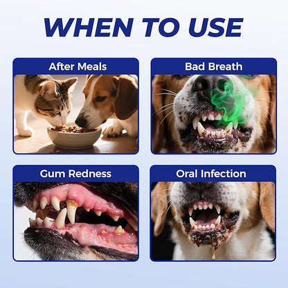 Wellix 100 Count Dog Teeth Cleaning Wipes for Dogs &amp; Cats - Natural Formula Dental Care Finger Wipes Reduces Dog Plaque, Tartar &amp; Bad Breath - No-Rinse Disposable Dog Dental Wipes