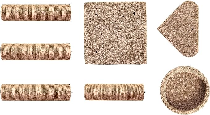 Amazon Basics Cat Tree - Indoor Cat &amp; Kittens Multi-Level Climbing Activity Tower with Scratching Posts, Medium (31.5"H) - Beige