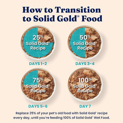 Solid Gold Wet Cat Food Shreds in Gravy - Healthy Canned Cat Food Made w/Real Tuna Shreds, Vitamins, Minerals &amp; Taurine - Grain Free &amp; Gluten Free Canned Meals for Cats &amp; Kittens - 24ct/3oz Can